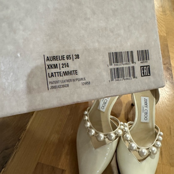 Jimmy Choo Cream Pearl Aurelie 65mm - Picture 8 of 9